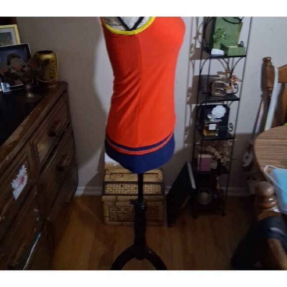 CHANEL Orange Tank Top with Navy and Yellow Accents Size 36 EURO - Picture 5 of 16